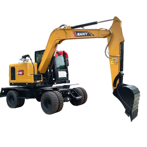 Nouveau style Chine Sany sy75w mini pelle sur pneus d'occasion 7ton sy75 75c pelleteuse d'occasion en bon état - Product Image 1