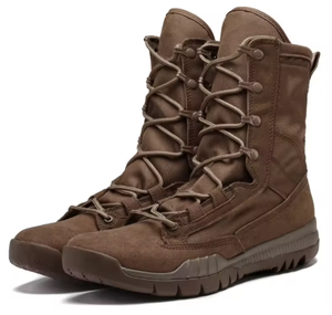 Botas Tácticas para Hombre, Color Marrón, Gamuza, con Cordones, Caña Alta, para Exteriores, Desierto, Seguridad, Suela de Goma - Product Image 1