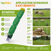 HPSFENCE ODM/OEM Filet de clôture électrique pour moutons, faible MOQ, prêt à expédier, filet vert pour bétail, pour enclos et pâturages temporaires
