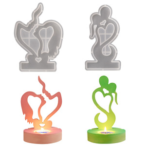 Stampo colla da te amanti di san valentino che baciano candeliere stampo in Silicone gesso decorazione aromaterapia resina angelo stile vita - Product Image 1
