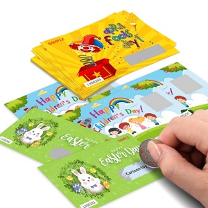 บัตรขูดรางวัลออกแบบเองสำหรับเทศกาล ของขวัญ ของรางวัล บัตรขูดแบบสุ่ม บัตรขูดพิมพ์ดิจิทัล - Product Image 1