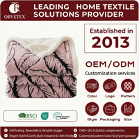 Couverture en flanelle imprimée florale Raschel, 100% polyester, style européen et américain, douce et épaisse, Orvetex