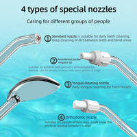 Irrigateur buccal portable 300ML, réservoir d'eau détachable, 3 modes, étanche IPX7, pour les voyages et l'utilisation à domicile