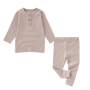 Ensemble <span class=keywords><strong>tricot</strong></span>é pour bébé et tout-petit, bonnet assorti, ensemble <span class=keywords><strong>de</strong></span> détente côtelé neutre pour bébé, ensemble <span class=keywords><strong>de</strong></span> vêtements pour bébé <span class=keywords><strong>de</strong></span> couleur unie - Product Image 5