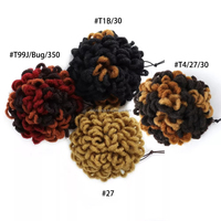 WP-15QT Nuova Collezione: Extension per Capelli Afro Puff Dreadlocks con Clip, Coda di Cavallo Corta con Elastico, Chignon Afro Finto Dread Locs