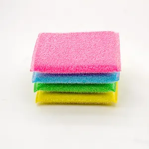 Almohadillas de esponja estropajo paño depurador materia prima Durable cocina limpieza esponja depurador con estropajo tela
