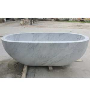 Salle de bains autoportante en marbre blanc de Carrare Surround de <span class=keywords><strong>baignoire</strong></span> - Product Image 3