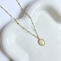 Bijoux de mode en acier inoxydable perlé chaîne collier pierre naturelle larme améthyste Rose Quartz collier