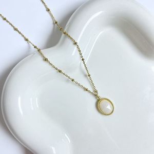 Joyería de moda Collar de cadena con cuentas de acero inoxidable Piedra natural Lágrima Amatista Collar de cuarzo rosa - Product Image 5