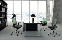 Chaise de bureau ergonomique GS-1661 avec accoudoirs 3D réglables et support en aluminium pour le confort des conférences et du bureau