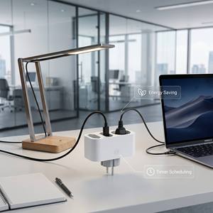 Prise intelligente WiFi modèle EU Standard, adaptateur multi-prises 3 voies, prise de courant télécommandée sans fil avec minuterie, commande vocale - Product Image 3