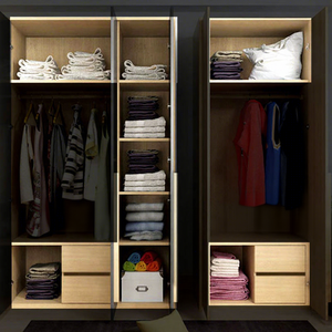 Hinged Door Wardrobe With Two Storage Drawers And 45 Degree Angled Handles For <b>Bedroom</b> Use - Product Image 1