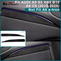 Pour AUDI A5 S5 RS5 B10 A6 C9 2025-2026 Bandes de panneau de porte avant en carbone véritable (2 pièces) pour berline, Avant, Sportback, Allroad - Accessoires automobiles