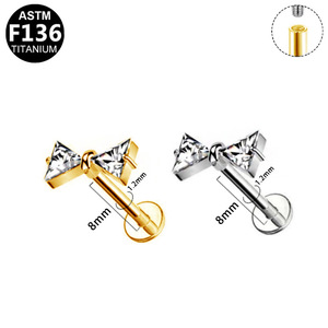 Piercing pour lèvre en titane F136, alliage de titane, forme de fleur, bijoux à porter au quotidien - Product Image 5