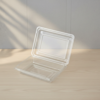 Boîte d'emballage transparente écologique en PET de qualité alimentaire avec couvercle rabattable pour gâteaux et desserts, design rectangulaire