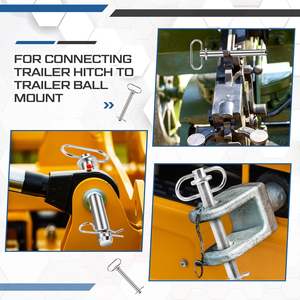 Lot de 5 goupilles et clips de remorque 3/4x6 1/4 pouces, poignées de tringle pour <span class=keywords><strong>boule</strong></span> de remorque, pour tracteur, camion, camping-car, voiture, équipement agricole - Product Image 5