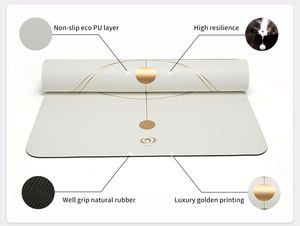 Eco Natuurlijke Ovale Boog Custom Naakt Beige Kleur Pu Reis Yoga <span class=keywords><strong>Mat</strong></span>, Antislip 4Mm Rubber Tapis Yoga <span class=keywords><strong>Mat</strong></span> Custom Logo - Product Image 4