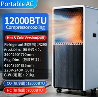 Climatiseur domestique portable transfrontalier 12000 BTU sans installation, double mode chauffage et refroidissement, facile à déplacer