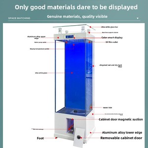 Aquarium ultra-blanc et ultra-transparent pour poissons rouges dans le salon - Aquarium sur pied avec éclairage LED et système de filtration - Product Image 4