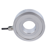 Celda de Carga Fibos FA10 Tipo Donut con Orificio Pasante 10-200kN, Sensor de Fuerza de Compresión de Acero Inoxidable con Salida Analógica/Digital y Conexión Roscada