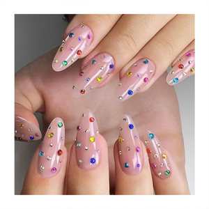 Di alta qualità mandorla stampa naturale sulle <span class=keywords><strong>unghie</strong></span> copertura completa durevole Gel morbido <span class=keywords><strong>unghie</strong></span> <span class=keywords><strong>finte</strong></span> autoadesive 24 pezzi <span class=keywords><strong>unghie</strong></span> artificiali - Product Image 1