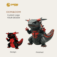 Figurine de monstre féroce Kaiju en résine noire et rouge personnalisable, figurine d'action Dragon de lave, jouet d'art de collection, statuette de designer