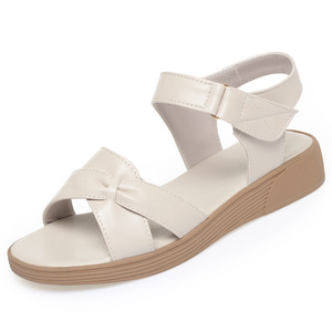 <span class=keywords><strong>Sandales</strong></span> Xuanhui de luxe, modèle ultime, en cuir de vachette véritable, à talon bas de 3 cm, noires, avec fermeture auto-agrippante pour femmes - Product Image 4