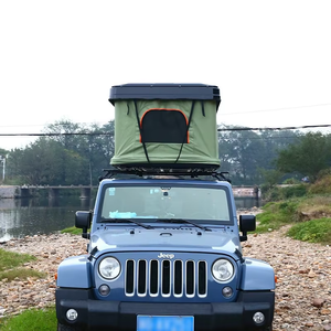 Car Roof Tent, Flat-top Aluminum Alloy Hard-top Camping Vehicle Luxury Car Tent with Stairs, Roof Folding Tent - Product Image 1
