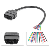 Cable de Extensión OBD2 de 30cm, 16 Pines, Macho, para Auto, Colorido, para DIY