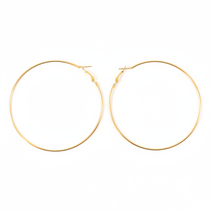 Orecchini a Cerchio Unisex in Acciaio Inossidabile con Finitura Oro, Design Audace e Autentico, Diametro 3cm - Product Image 2