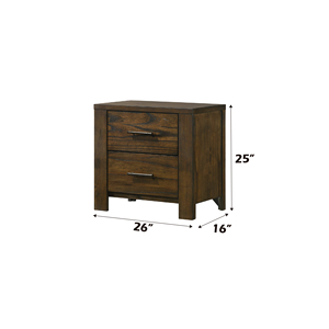Comodino Merrilee con finitura in rovere e due cassetti per riporre oggetti in camera da letto - Product Image 3