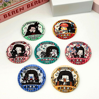 Parche de cómic personalizado al por mayor de 58 mm, insignia de tela tejida, pin, botón