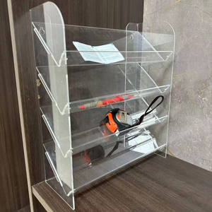 Herramienta de escritorio desmontable personalizada, estante de almacenamiento de acrílico, pantalla de cuaderno de madera de vidrio, tarjeta de PVC, estante de <span class=keywords><strong>esmalte</strong></span> de <span class=keywords><strong>uñas</strong></span> para labios, cosméticos - Product Image 1