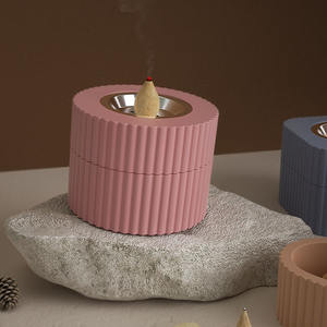 YS rayé brûleur d'encens moule résine béton brûleur d'encens pot Silicone moule bricolage ciment gypse aromathérapie pot Silicone moule - Product Image 3