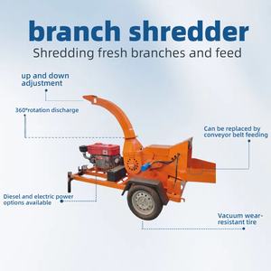 高速移動式ディーゼル森林小型木材粉砕機リーフブランチクラッシャーおがくず製造機 - Product Image 6