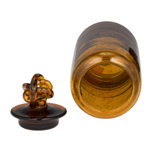 Vaso Decorativo in Vetro con Coperchio a Nodo per Arredamento Soggiorno - Product Image 4