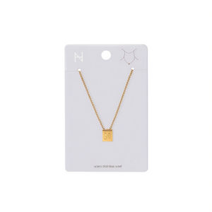 Collier avec pendentif lettre N de la marque N, plaqué or, acier inoxydable, bijoux classiques unisexes, cadeau - Product Image 1