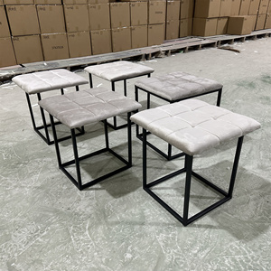 Mobilier design moderne, peu encombrant, convertible, cadre compact en métal, 5 sièges en 1 tabourets <span class=keywords><strong>pouf</strong></span> cube avec roues mobiles - Product Image 4