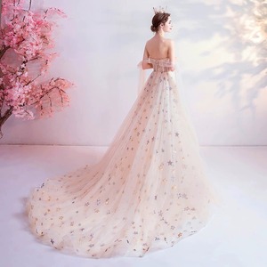 Champagne Bridal Wedding Dress Sweetheart Neckline Empire Waist Ball Gown Chiffon With Embroidery For Spring 2026 Evening - Product Image 4