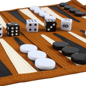 Tablero de Backgammon de Cuero Hecho a Medida con Madera Fina, Juego de Backgammon de Cuero Plegable Personalizado para Aficionados al Ajedrez, Uso en Exteriores - Product Image 4