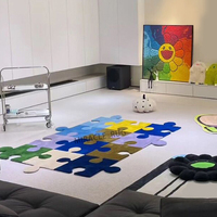 Alfombra acrílica de gran calidad para Pizza, alfombra abstracta con mechones, alfombra extra gruesa hecha a mano personalizada, regalo para el mejor amigo, alfombra para colgar en la pared