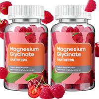 Gummies de glycinate de magnésium 400 mg sans sucre avec Ashwagandha et Zinc, végétaliennes, pour améliorer l'immunité, 120 gummies saveur cerise pour adultes