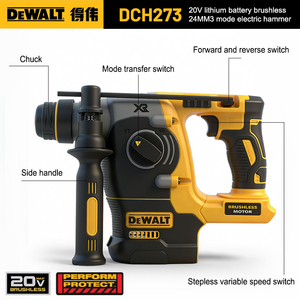 Trapano a percussione a batteria <span class=keywords><strong>Dewalt</strong></span> 20V, design portatile con ricarica, impugnatura antiscivolo, perforazione efficiente, modello DW giallo resistente - Product Image 4