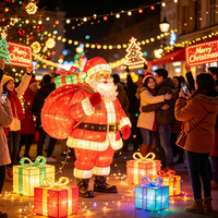 Maßgefertigte Weihnachtsfest-Laternen-Projekte aus Seide & Metall mit CE-Zertifizierung für Outdoor-Themenpark-Attraktionen