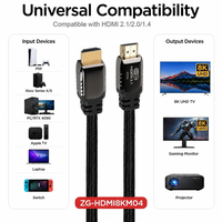 Câble Ultra Haute Vitesse 2.1 8K 48 Gbps avec Gaine en Nylon et Blindage Combiné pour Moniteur et Projecteur - Usine OEM/ODM