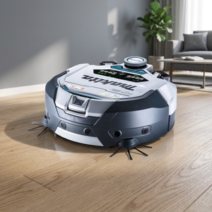 Aspirateur robot sans fil Li-ion, puissance d'aspiration 200+ AW, autonomie 90 min, brosse rotative, collecteur de poussière humide/sec pour la maison - Product Image 2