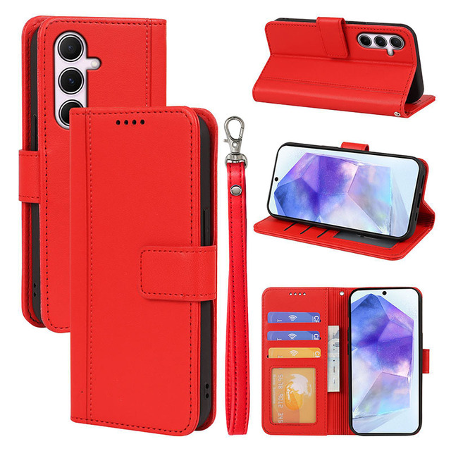 Magnetic Card Holder Wallet Leather Cases for Samsung S26 Flip PU Business Phone Cover for S26 Plus A37 A57