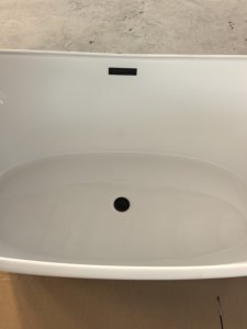 <span class=keywords><strong>Baignoire</strong></span> autoportante ovale CUPC pour bain intérieur, noire, avec vidange à débordement et massage par remous - Product Image 6