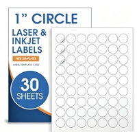 Etiqueta Circular de Vinilo Impermeable Imprimible de 1 Pulgada, Etiqueta Mate para Impresora Láser, Etiqueta para Frascos, Sobres, Códigos de Barras, Decoración de Bodas, Etiqueta para Impresora de Inyección de Tinta