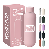 Bouteille d'eau isotherme en acier inoxydable de 17 oz, logo personnalisé par sérigraphie, anti-fuite, gourde de voyage et de sport sous vide